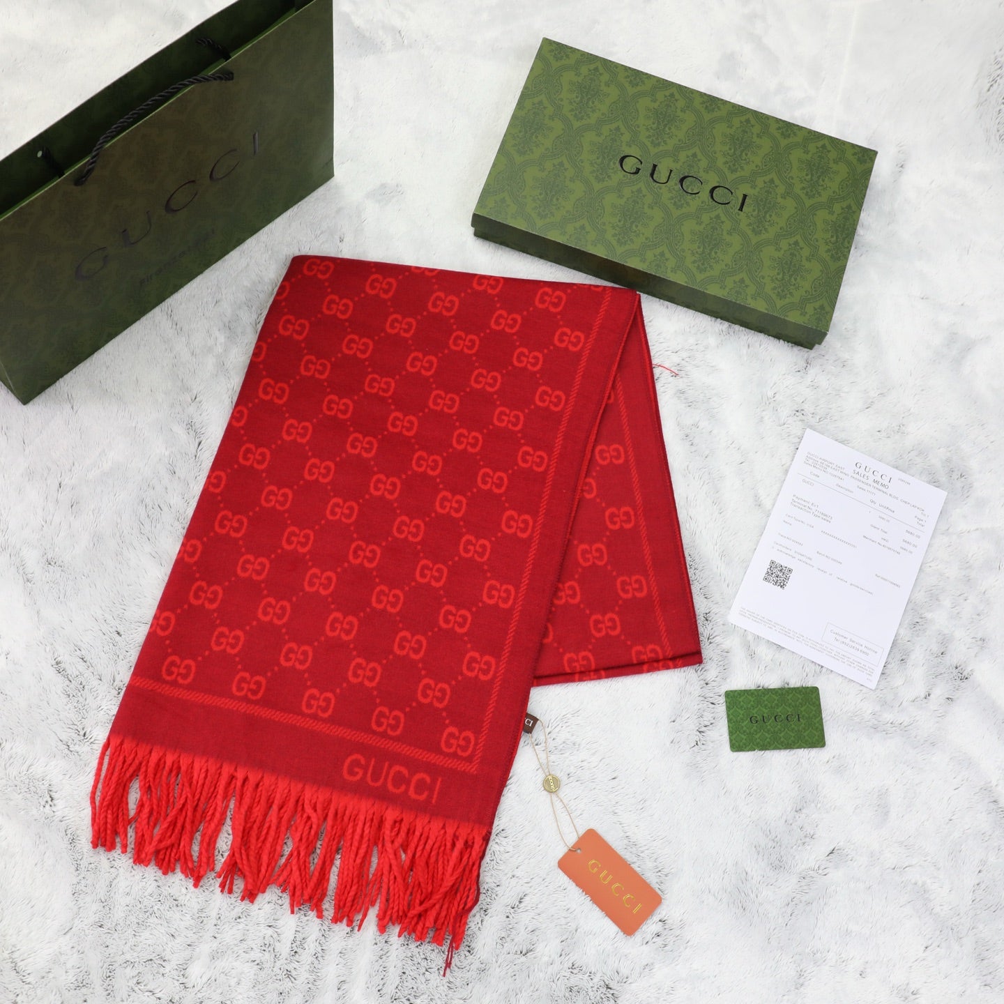 Gucci GG Monogram Scarf – Rouge